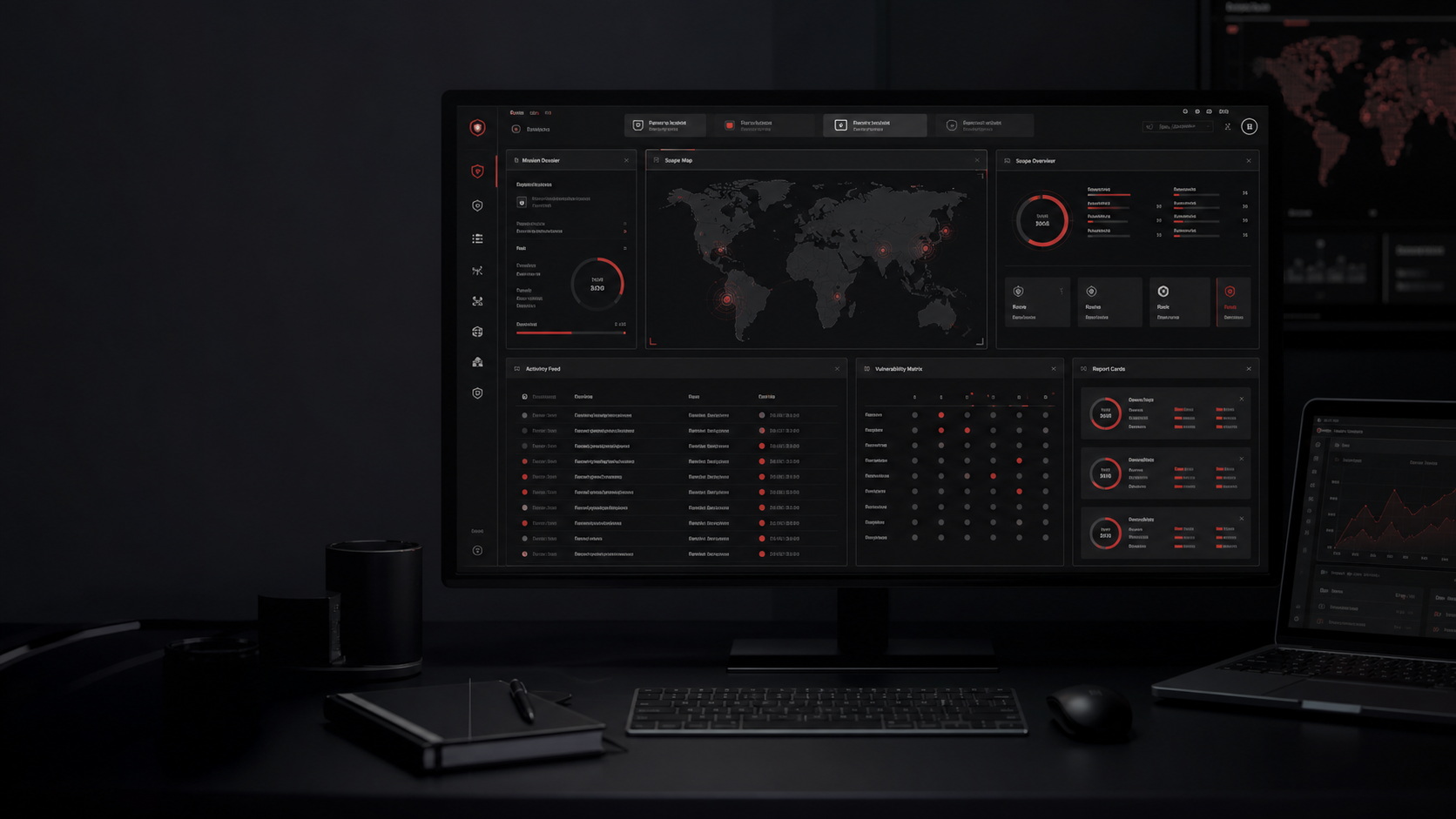 Dark command center interface preview